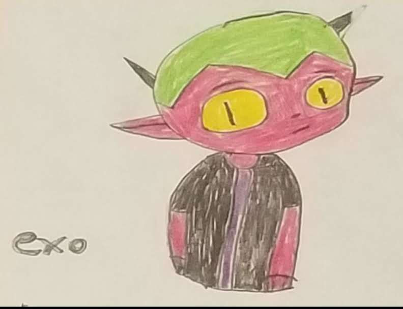 Hand-drawn colored portrait of Exo Dexus.